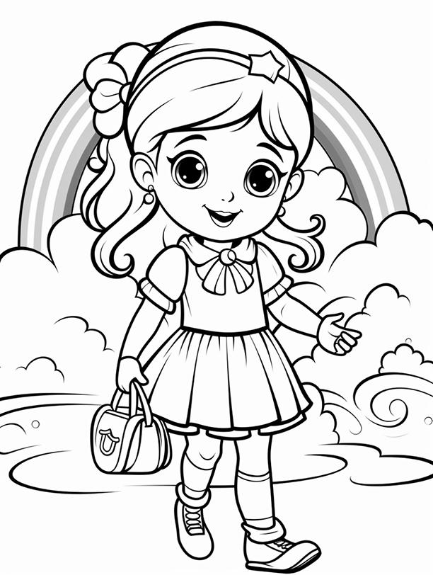 Rainbow Coloring Pages 1