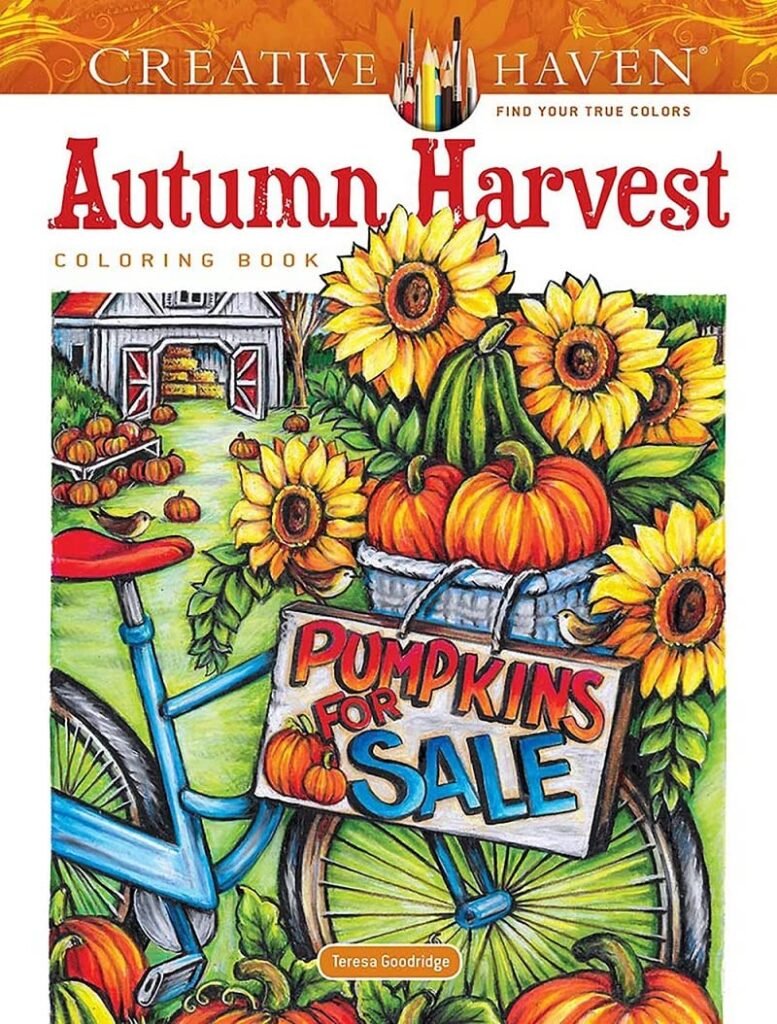 Creative Haven Autumn Harvest Coloring Book (Adult Coloring Books: Seasons)     Paperback – Coloring Book, July 19, 2023