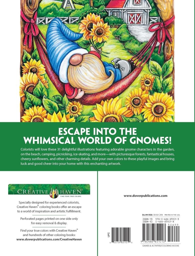 Creative Haven Gnome Sweet Gnome Coloring Book (Adult Coloring Books: Fantasy)     Paperback – Coloring Book, March 15, 2023