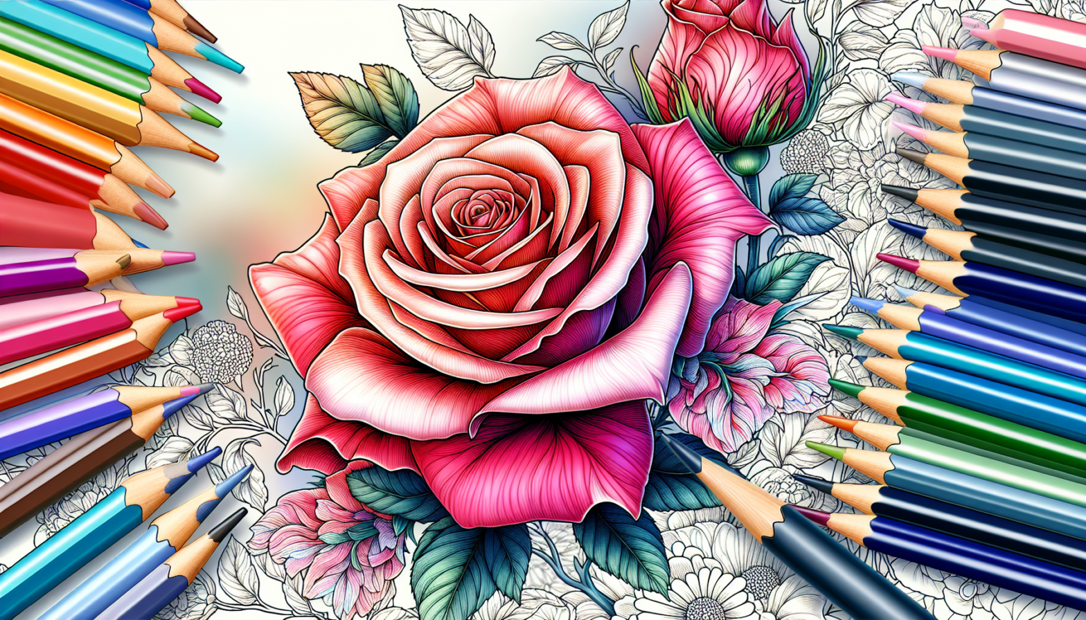 anime style coloring book beautiful roses and more 4
