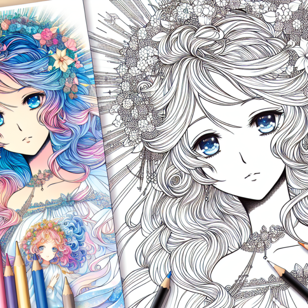Anime-style Coloring Book featuring Jesus