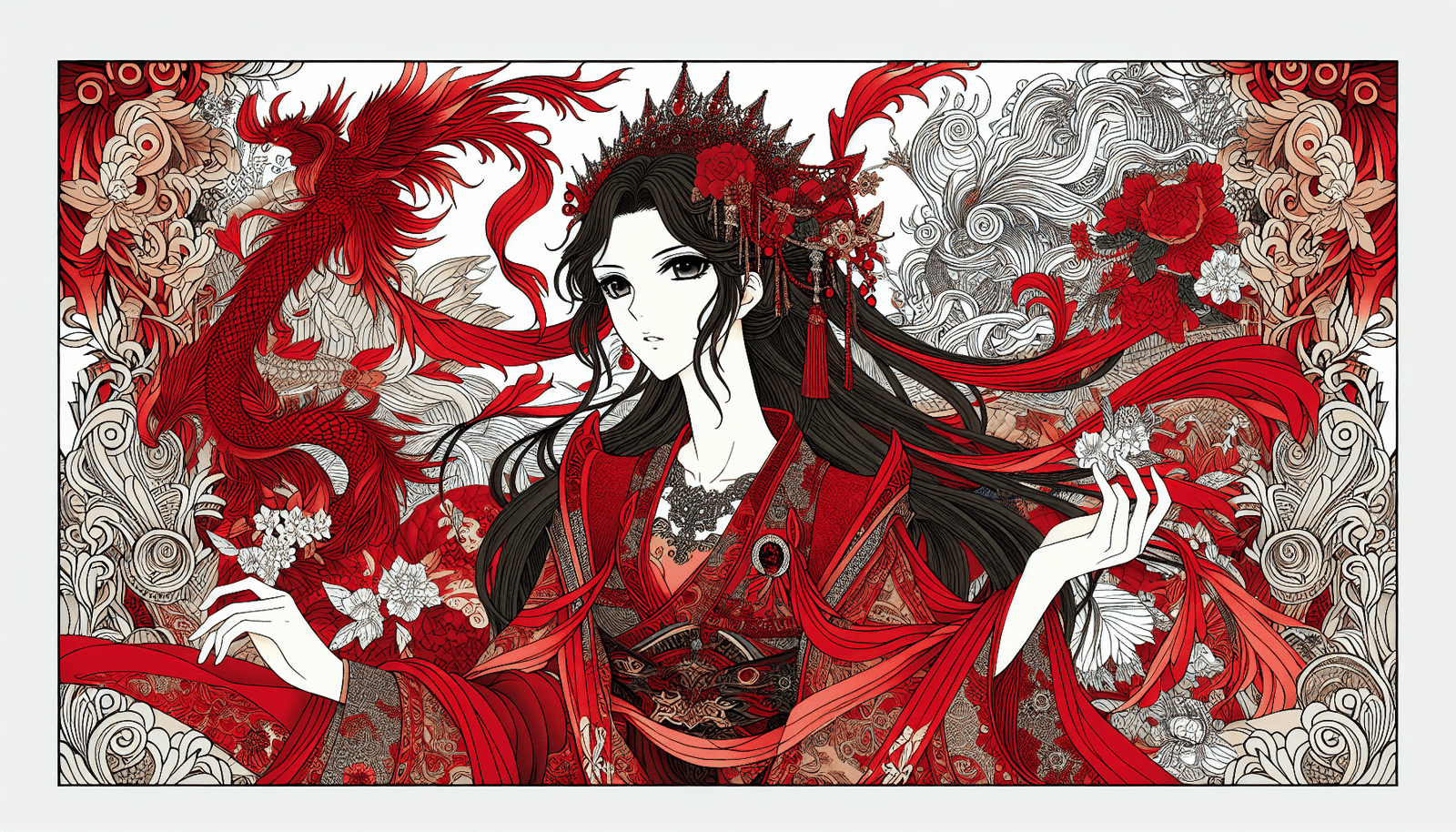 Anime-Inspired Red Queen Coloring Book