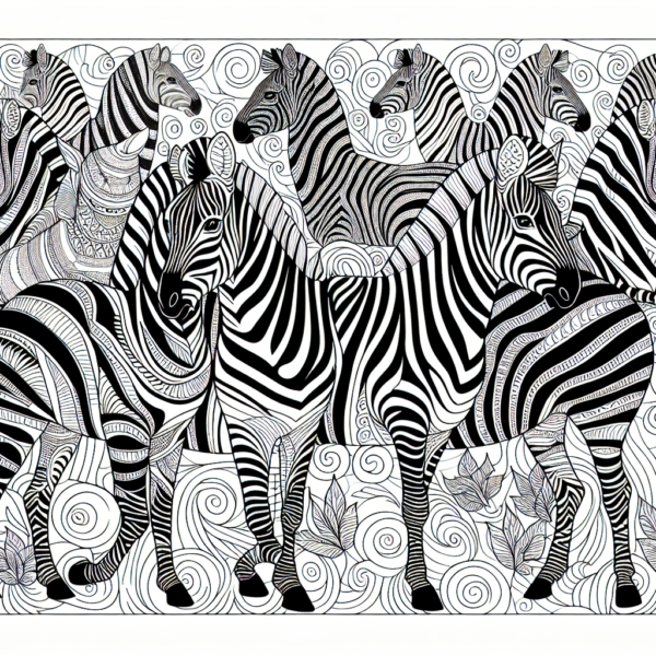 Anime-Style Zebra Coloring Book