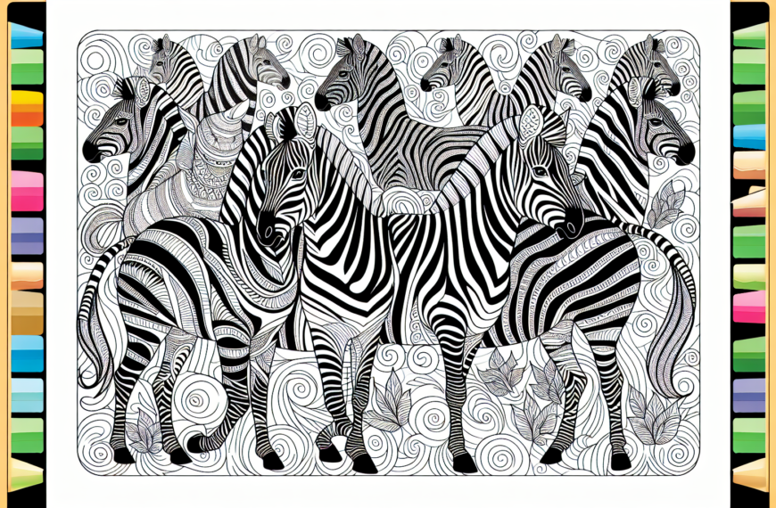 Anime-Style Zebra Coloring Book