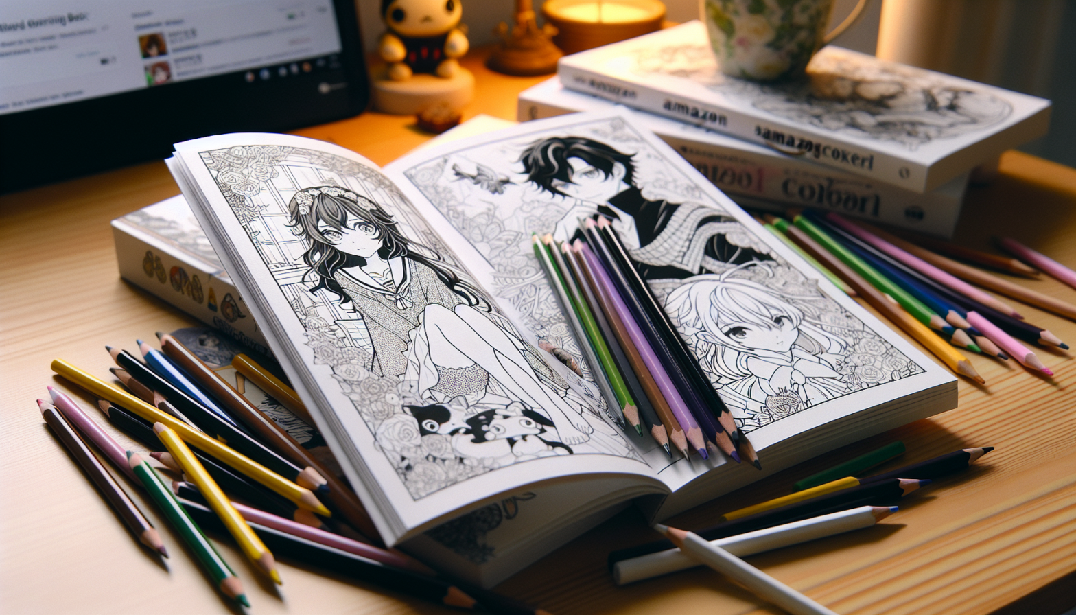 discounted anime style coloring book available on amazon
